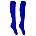 thumbnail image 2 of Knee High Sports Socks, Solid Football Stockings, Long Tube Athletic Hosiery, Men Elastic Wear Resistant Foot Wear for Ball Game Outdoor Training Sports Practical Socks,Blue, 2 of 9
