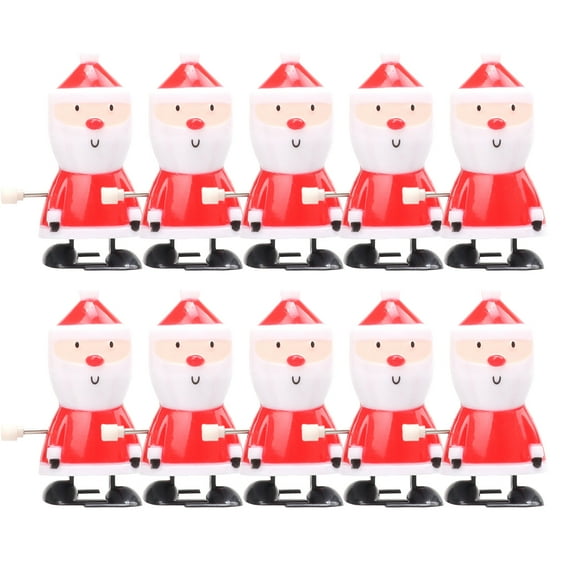 Gregiular 10 Christmas Santa Claus Wind-Up Toys - Red