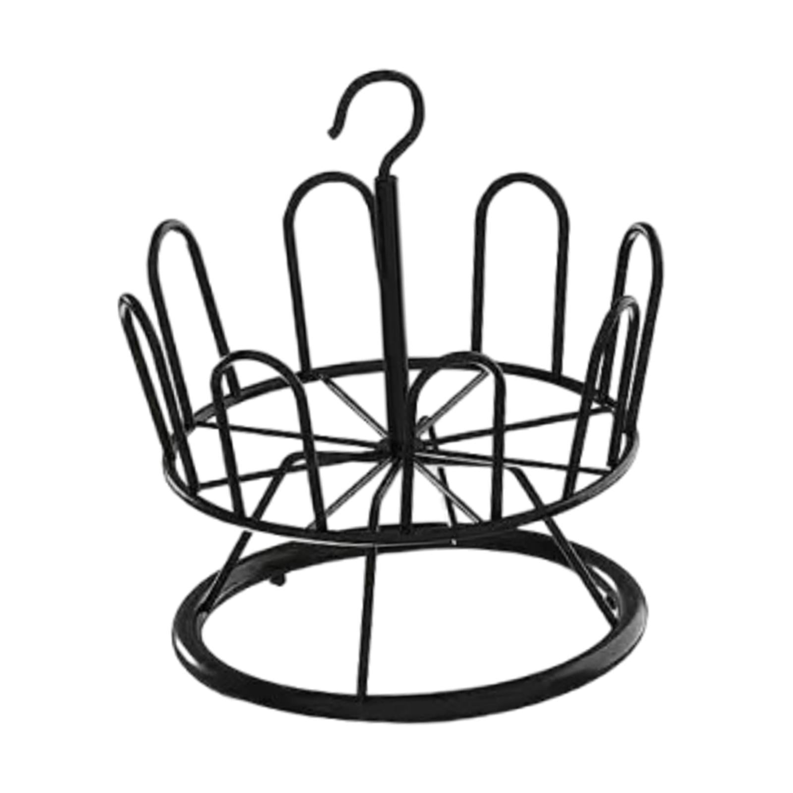 perfk Revolving Shoe Rack Modern Metal Shoe Tree Rack for Apartment Farmhouse Dorm Black 1 Tier