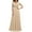 Beige, variant on EGNMCR Holiday Dresses for Women Women Appear Thin Three-quarter Sleeve Lace V-neck Lace Stitching Waist Length Dress Dress