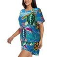 thumbnail image 2 of Lsque Little Sea Turtles Women's Short-Sleeved Pajama Set - 2 Piece Soft and Lightweight Sleepwear Set-XX-Large, 2 of 9
