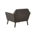 thumbnail image 2 of Mid Century Modern Accent Chair, Oversized Upholstered Arm Chair with Tufting Backrest, Comfy Reading Single Sofa Chairs with Tapered Wood Legs for Living Room, Bedroom, Charcoal, 2 of 8