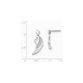 thumbnail image 2 of Sterling Silver Cubic Zirconia Open Heart Wings Post Drop Earrings - Measures 25x12mm Wide, 2 of 2
