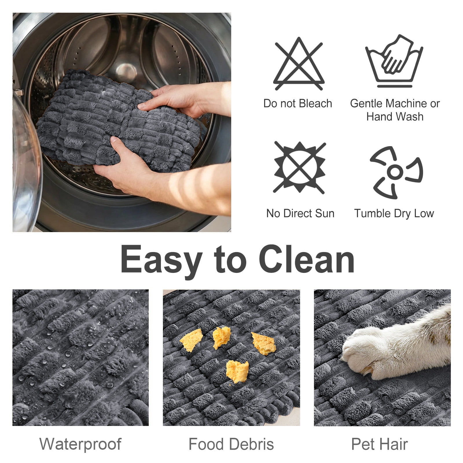 SANMADROLA Waterproof Couch Cover for Dogs Washable, Non-Slip Fuzzy Loveseat Slipcovers, Thick Soft Dog Bed Mat for 2 Cushion Sofa Pet Friendly Furniture Protector, Dark Gray, 28" x 83"