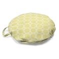 thumbnail image 1 of Geometric Round Floor Cushion with Handle, Abstract Simplistic Continuous Pattern Circular Shapes in Pastel Tone, Pillow for Living Room & Dorms, 18" Round, Pale Yellow and White, by Ambesonne, 1 of 4