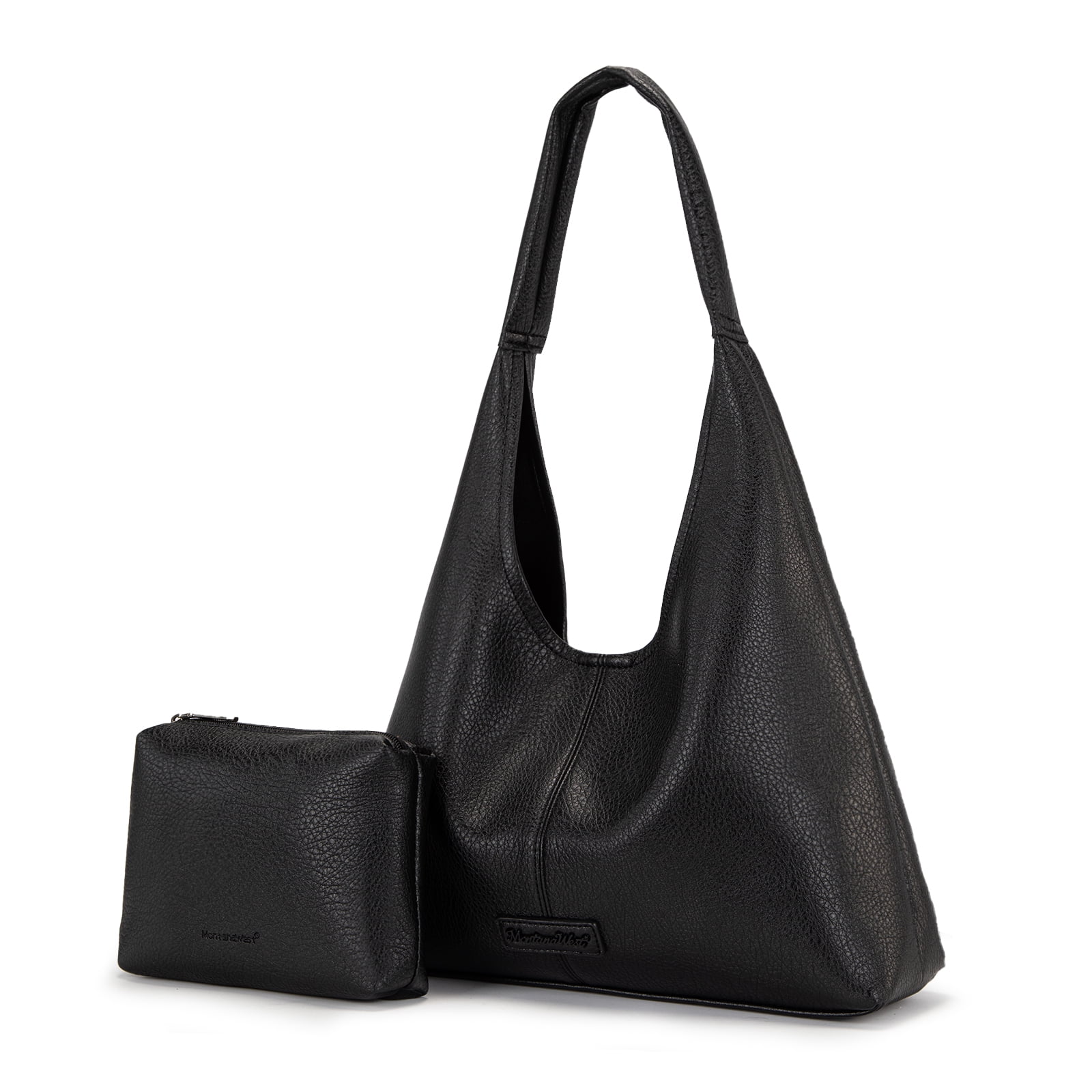 Montana West Hobo Bag Purses for Women Soft Slouchy Shoulder Handbags Tote with Pouch Stylish and Functional, Black