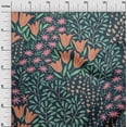 thumbnail image 2 of oneOone Viscose Chiffon Teal Blue Fabric Leaves & Floral Fabric For Sewing Printed Craft Fabric By The Yard 42 Inch Wide, 2 of 4
