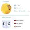 thumbnail image 3 of KADAMS Pomodoro Cube Timer, 11 Preset Countdowns (1-90 Mins), Gravity Flip Timer for Focus & Productivity, Sound/Vibrate/Silent Modes, Rechargeable Study, Home, Kitchen, ADHD Timer, Yellow, 3 of 7
