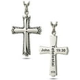 thumbnail image 3 of Women's Stainless Steel Reflection Cross Necklace-John 19:30 by Shields of Strength, 3 of 4