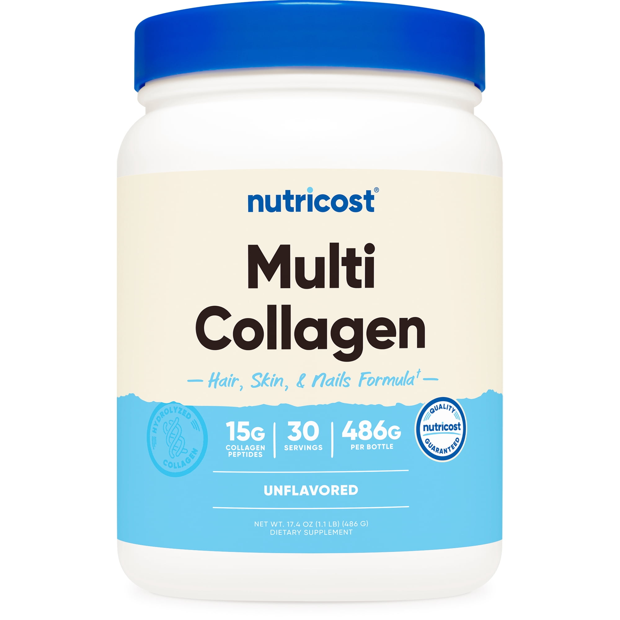Nutricost Multi Collagen Complex Powder (30 Servings) Unflavored - Supplement with Biotin, Hyaluronic Acid, and Peptides