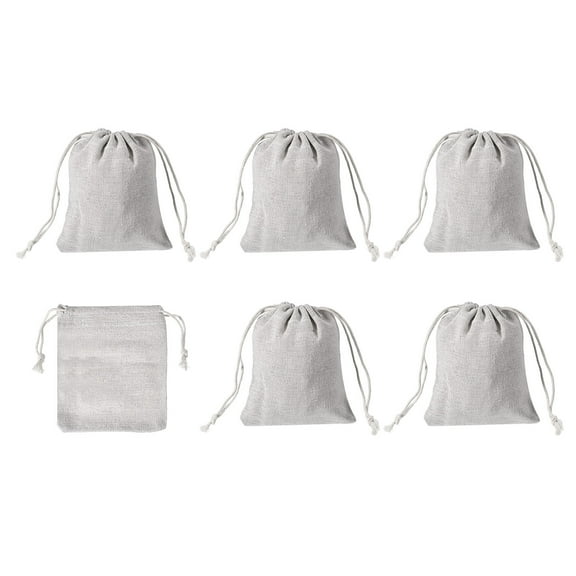 REGALWOVEN 5"x4" Coin Sacks Bag, 6pcs Deposit Change Transit Bags Style 1, White