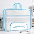 thumbnail image 1 of Large Capacity Mesh Zipper File Bag Portable Handheld Document Organizer Transparent Storage Pouch Subject Classification Folder Durable Waterproof Bag For Office School Travel Use, 1 of 8