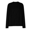 thumbnail image 6 of Tshirt Women Women's Long Sleeve Shirt Pleated Round Neck Casual Loose Fashion Tops, 6 of 7