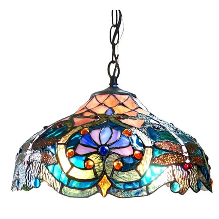 

RADIANCE Goods Tiffany-Style 2 Light Victorian Ceiling Pendant Fixture 17 Shade