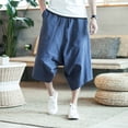 thumbnail image 3 of Dropshipping Men Harajuku Harem Pants 2023 Mens Summer Cotton Linen Joggers Pants Male Vintage Korean Style Sweatpants Fashions, 3 of 6