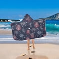 thumbnail image 2 of Yayeee Kids Hooded Towel with Hand Pockets Beach Soft Absorbent Bath Wrap 50 x 23.5 inch, Red and Blue Fireworks Pattern, 2 of 5