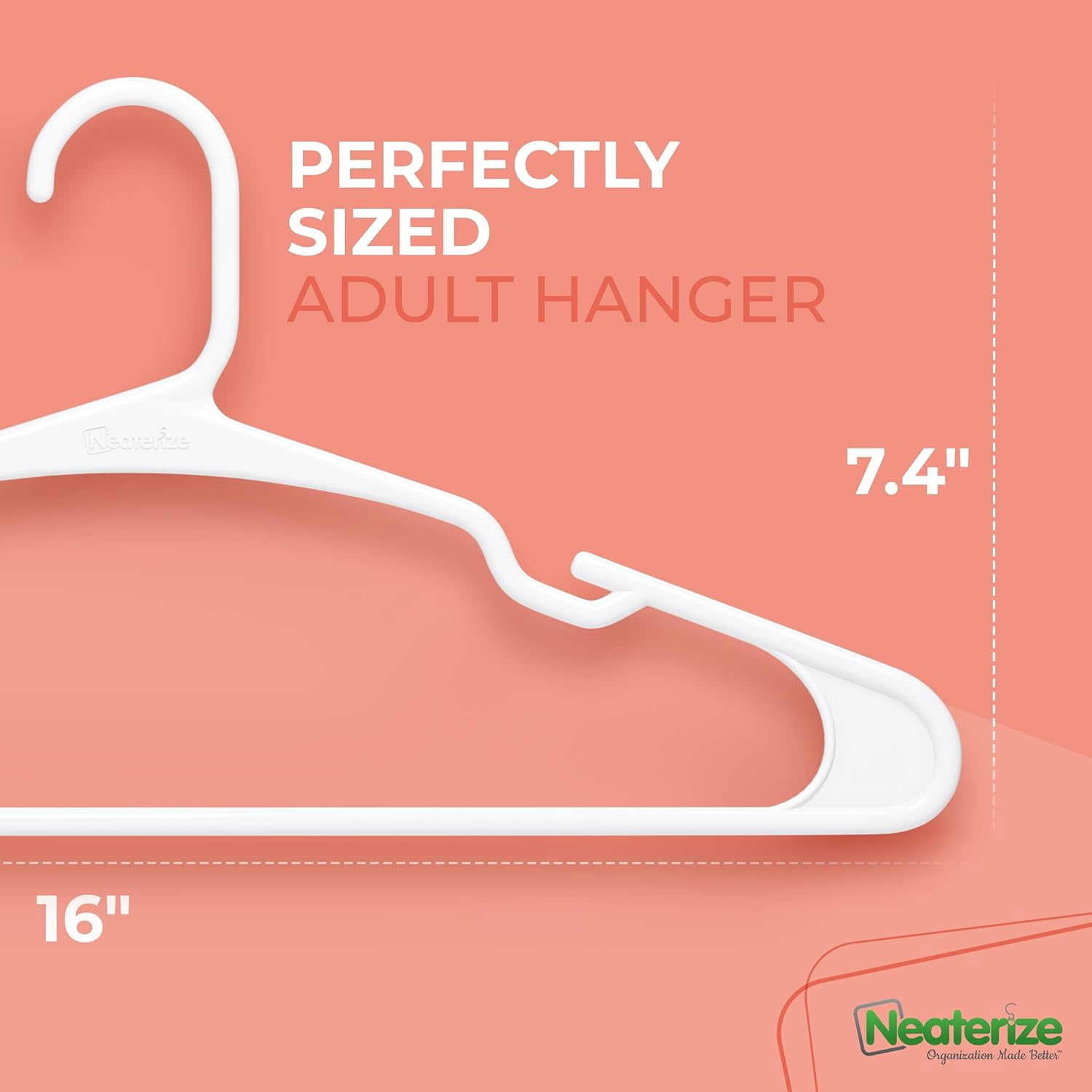 Clothes Hangers Plastic 20 Pack for Adults - Plastic Hangers, The Perfect Coat Hanger and Space Saving Clothes Hangers for Closet, Percheros Ganchos para Colgar Ropa Hangars - White Hangers