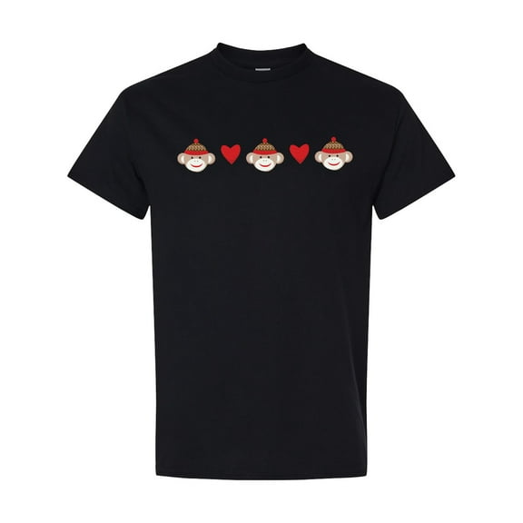 Inktastic Sock Monkey Heart Border T-Shirt
