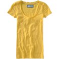 thumbnail image 1 of Aeropostale - Camiseta básica con cuello redondo para mujer, color amarillo, pequeño, 1 of 1