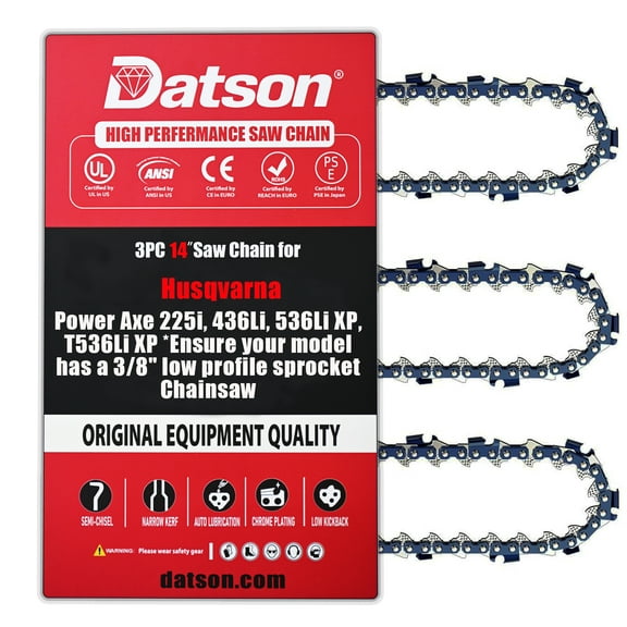 3Pcs 14 Inch Chainsaw Chain 3/8" LP Pitch .043" Gauge 52 Drive Links for HUSQVARNA 436Li, 536Li XP, T536Li XP