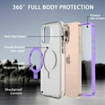 thumbnail image 2 of Rancase for iPhone 16 Pro Max Case with Magnetic Invisible Stand - Slim Translucent Design, Built-in Screen Protector, Military-Grade Drop Protection, Shockproof, MagSafe Compatible - Purple, 2 of 6