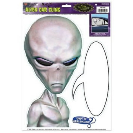 Pack Of 12 Mysterious Alien Car Window Cling Halloween Decorations