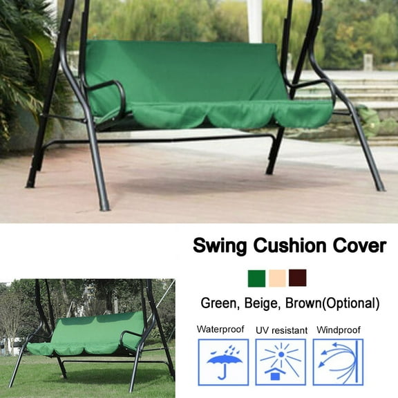 Brrnoo Patio Swing Cushion Cover, Waterproof Swing Seat Cover Replacement Outdoor Bench Cushion Covers Chair Protection for 3 Seater Swing Seat - 150X50X10cm