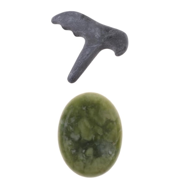 2 Piezas de Caliente de Jade Natural, Forma Ovalada, Piedras Calientes Y licencia de , para s , Salvador Rodillo de Jade Piedra Gua Sha