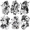 thumbnail image 2 of Cuadros Decorativos 6PCS Etiqueta engomada del tatuaje de imitación Impermeable Medio brazo Japón Geisha Etiqueta engomada del tatuaje Wdftyju embutido en tela, 2 of 4