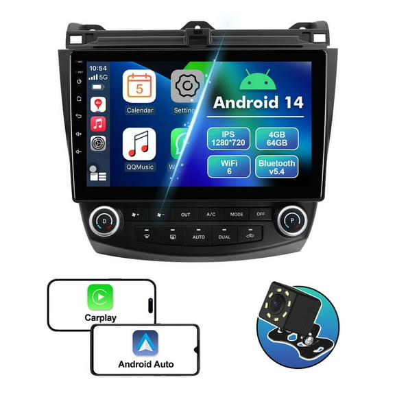Android 14 Car radio for Honda Accord 7th 2003-2007 Multimedia Stereo Wireless Carplay Android Auto Navigation GPS WIFI Mirror link Camera FM BT 4G 64G