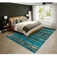 thumbnail image 2 of Addison Rugs Indoor/ Outdoor Bravado Abstract Striped Baja Washable Area Rug 10' x 14' - Peacock, 2 of 8