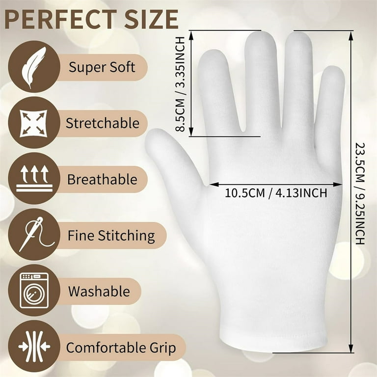 Touch Screen Moisturizing Gloves,3 Pairs White Cotton Gloves for