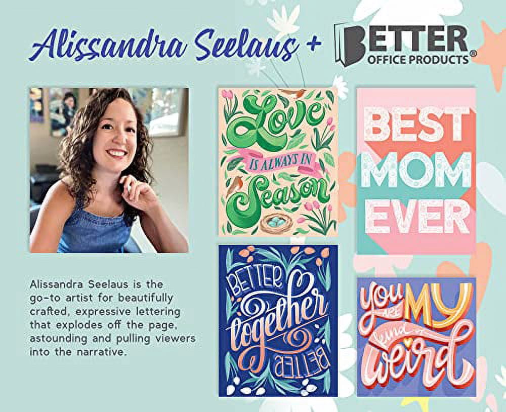 Better Office Products - Greeting card - 10.2 x 15.2 cm - thank you - assorted - pack of 100