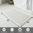 thumbnail image 2 of Set of 2 Waffle Bathroom Rugs, Boho Bath Rugs Non Slip Washable, Super Absorbent Bath Mats, Ultra Soft Rubber Backed Shower Mats for Bathroom Floor, Tub and Shower, White, 20x32 Inch, 2 of 6