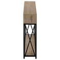 thumbnail image 5 of JERFIT Modern Narrow Console Table with Shelves, Taupe Laminate Top & Black Metal X-Base, Accent Sofa Table for Entryway, Hallway, Living Room or Bedroom, 5 of 10