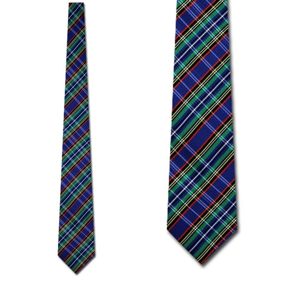 Blue Plaid Necktie Mens Tie