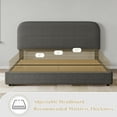 thumbnail image 4 of 4 EVER WINNER Full Bed Frame with Headboard, Boucle Upholstered Platform Bed Frame wiith Rounded Corner, Soft Cloud Bed Frame, No Box Spring Needed, Gray, 4 of 8