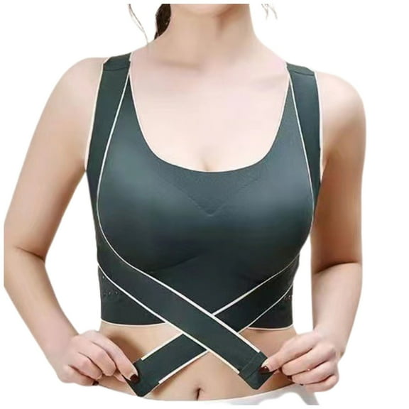 Everyday Bras for Women plus Size Compression Bra Low Sports Bra Brazier for Women Womens Bras No Underwire Padded Sports Bras for Running Bras Wireless Women's Push up Bra Women Bras plus Green 2XL