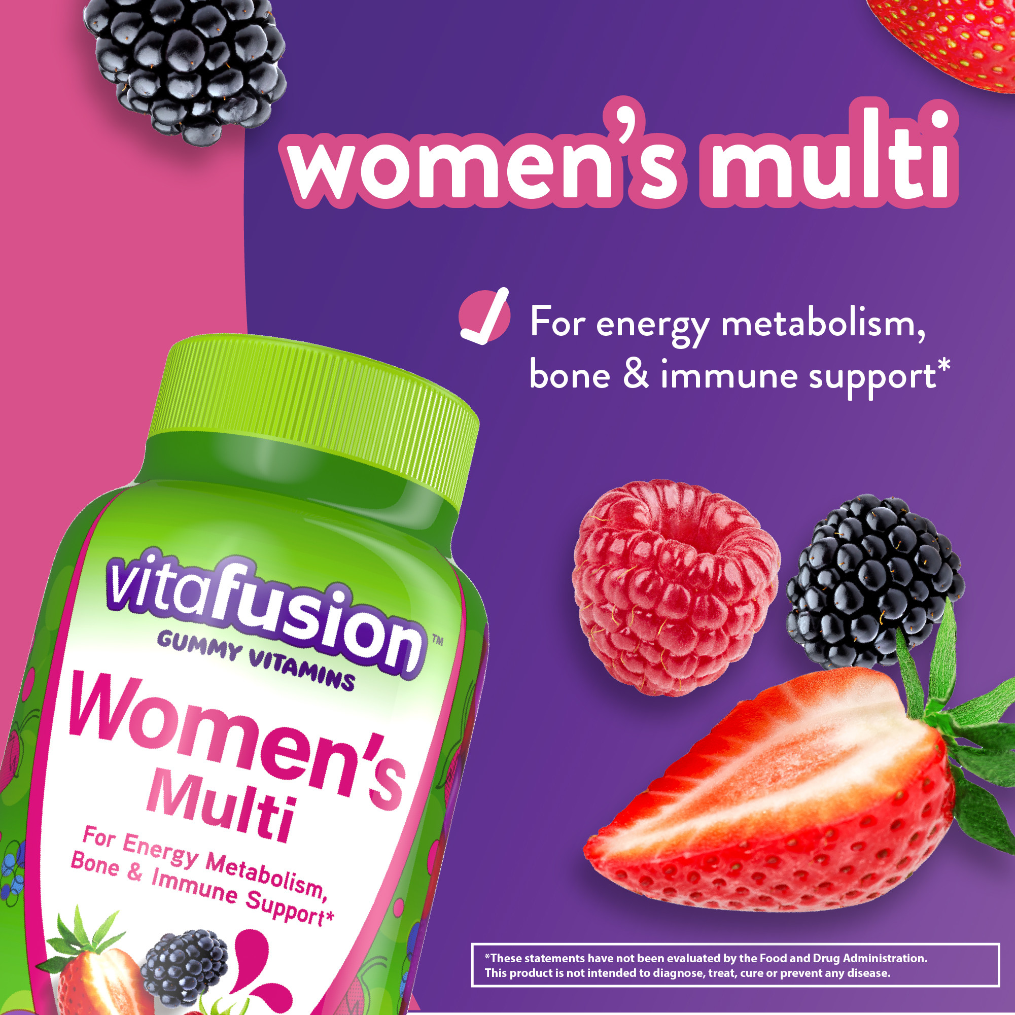 vitafusion Womens Multivitamin Gummies, Daily Vitamins for Women, Berry Flavored, 150 Count - image 4 of 13