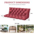thumbnail image 3 of Kimunuk Outdoor Porch Swing Cushion, 60" X 40" X 5" Waterproof Bench Chair Replacement Cushion with 6 Ties for Patio, Fuchsiared, 3 of 7