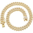 thumbnail image 4 of Cadena de eslabones cubanos para hombres y mujeres con hielo en plata/oro/oro rosa Collar cubano de Miami Cadena de diamantes brillantes Joyería de hip hop con caja de regalo, 4 of 5
