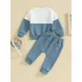 thumbnail image 5 of GXFC Baby Boys Fall Tracksuit Outfits Set Clothes 6M 1T 2T 3T Toddler Boys Long Sleeve Contrast Color Sweatshirt and Drawstring Sweatpants 2 Piece Casual Autumn Clothing for Kids Boys, 5 of 9