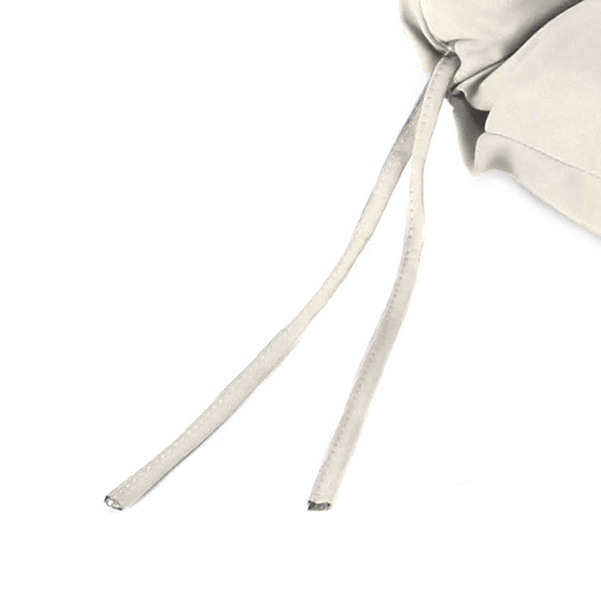 Jordan Manufacturing 44" x 22" Veranda Cream Solid Rectangular Outdoor Chair Cushion with Ties and Hanger Loop (2 Pack)