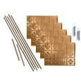thumbnail image 1 of FASÄDE Fleur de Lis Decorative Vinyl Backsplash 15 sq ft Kit in Polished Copper, 1 of 6