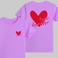 thumbnail image 3 of WREESH Family Matching T-Shirts for Men Comfortable Crew Neck Short Sleeve Tops with Heart Prints for Family Outings Purple, 3 of 5