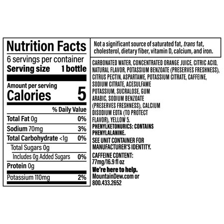 Diet Mountain Dew Citrus Soda Pop, 16.9 fl oz, 6 Pack Bottles