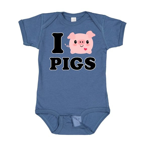 Inktastic I Love Pigs Boys or Girls Baby Bodysuit