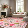 thumbnail image 3 of GUUCHA 8'x10'Area Rugs for Living Room Floral Print Rug Floor Carpet for Bedroom,Pink, 3 of 7