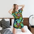 thumbnail image 5 of Disketp Hippie Style for 2 Piece Shorts Sleepwear Women's Short-Sleeved Pajama Set Round Neck Pjs-X-Large, 5 of 6