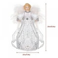 thumbnail image 6 of Angel Tree Topper with Feather Wings and Skirt, Christmas Tree Topper with LED Light for Tree Toppers Holiday Ornament Decorations, 6 of 8